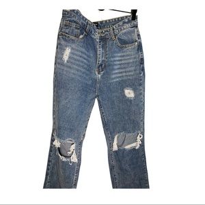 High - waisted straight leg jeans